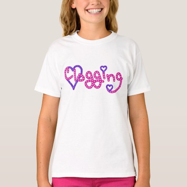 T-shirt Danseurs de blogue Aimer Étoiles Coeurs rose (Devant)