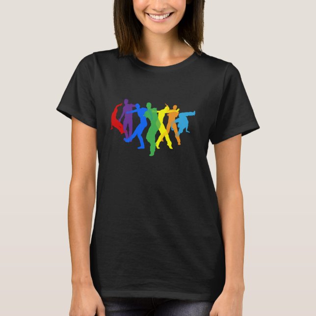 T-shirt Danseurs Silhouette Street Danse Poses Silhouettes (Devant)