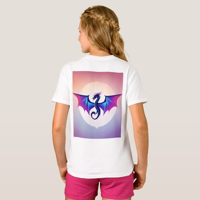 T-shirt d'aquarelle de dragon lunaire (Dos entier)
