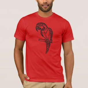 T-shirt d'ara de bleu et d'or