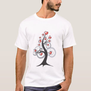 T-shirt d'arbre d'imaginaire de coeur d'amour