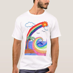 T-shirt d'arc-en-ciel de dauphin