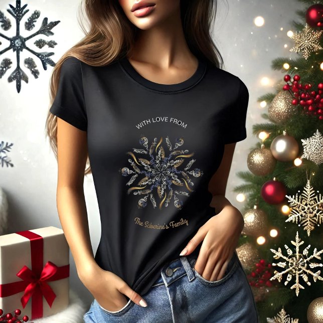T-shirt Dark Blue & Gold Midnight Sparkle Stars New Year  (Créateur téléchargé)