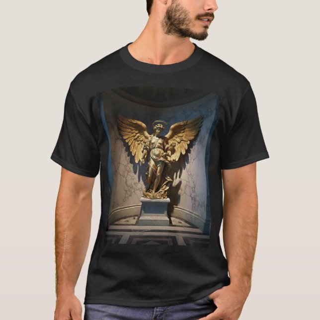 T-shirt Dark Fallen Angel Statue\Gothic Cathedral T-Shir (Devant)