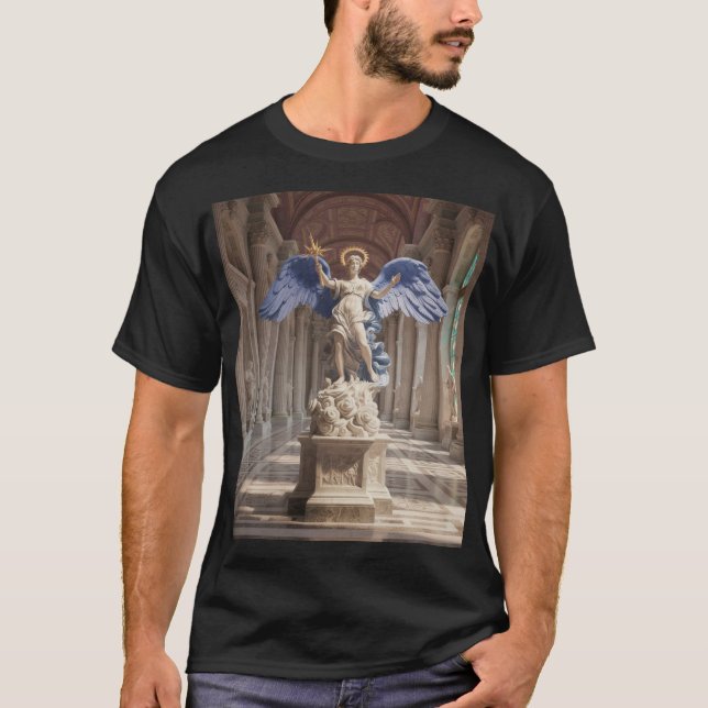 T-shirt Dark Fallen Angel Statue\Gothic Cathedral T-Shir (Devant)