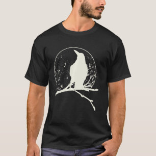 T-shirt Dark Raven Silhouette Design cadeau pour Crow Rave