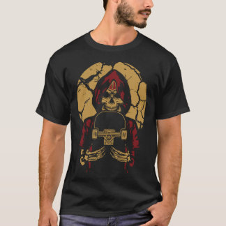 T-shirt Dark Skateboard Skeleton Skateboard Driver