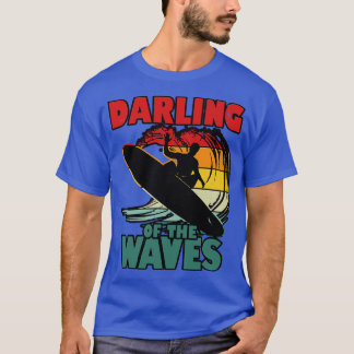 T-shirt Darling Of The Waves Cool Summer Surfing Retro Vin