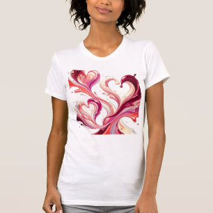 T-shirt d'art abstrait du cœur – Amour rayonnant