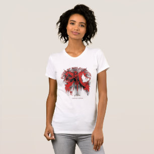 T-Shirt d'art abstrait rouge et gris Battlefield O