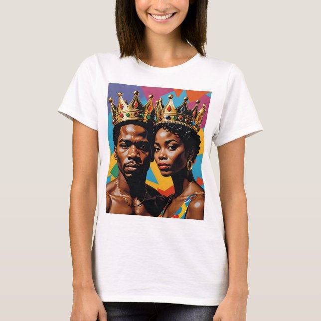 T-shirt d'art coloré pourcentage King et Queen Bol (Devant)