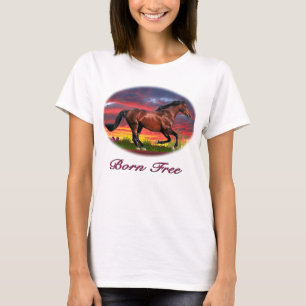 T-shirt d'art de cheval libre né