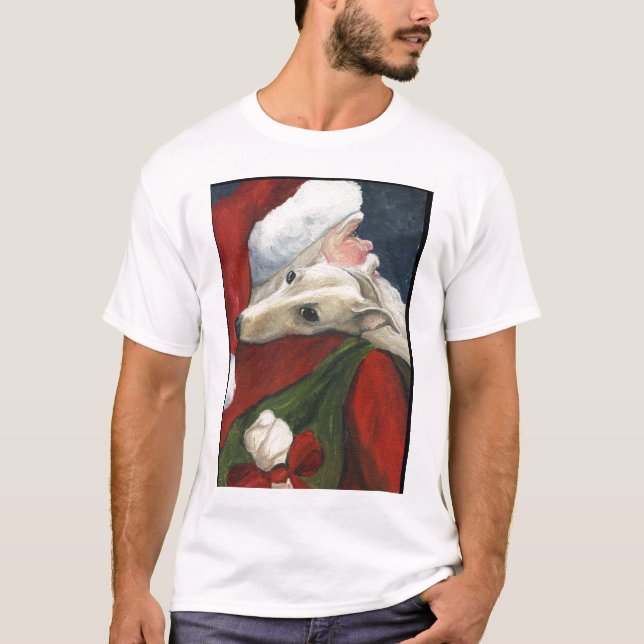 T-shirt d'art de chien de "lévrier et de Père (Devant)