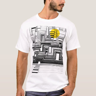 T-shirt d'art de griffonnage de ville de clair de