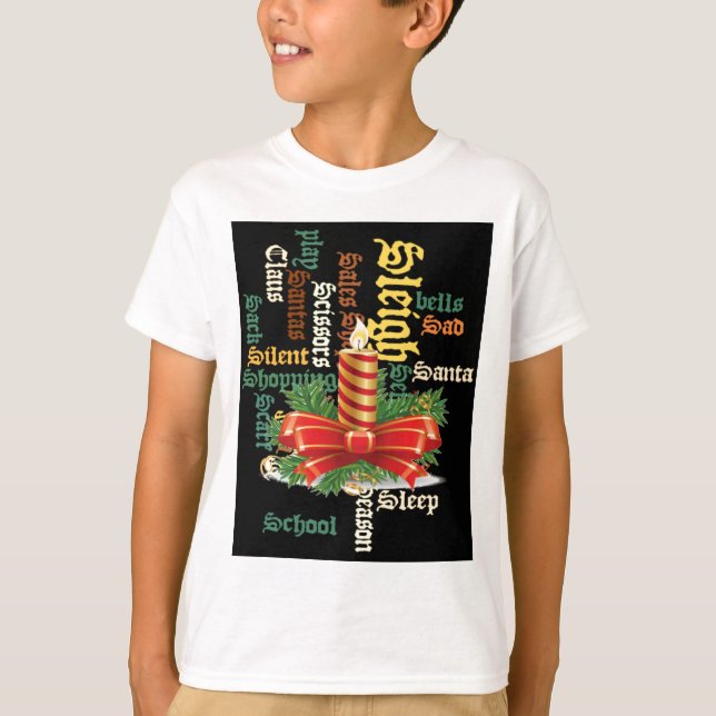 T-shirt d'art de Noël à la bougie (Devant)