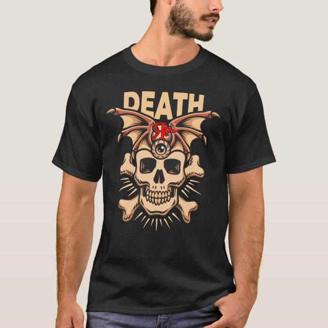 T-SHIRT D'ART DU TATOUAGE À MORT VINTAGE DE ROGUE (Devant)