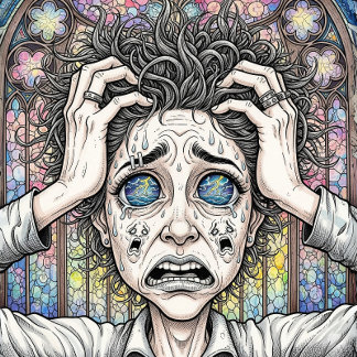 T-shirt d'art surréaliste psychédélique - Face émo