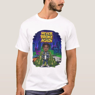 T-shirt d'art urbain "Jamais cassé à nouveau"