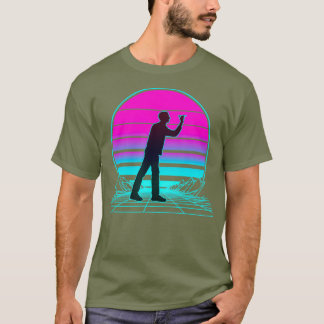 T-shirt Darts de coucher de soleil rétros vintages