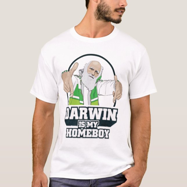 T-shirt Darwin est mon Homeboy (polychrome) (Devant)