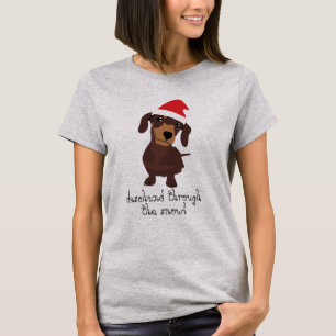 T-shirt Daschund mignon par Noël T de Noël de neige
