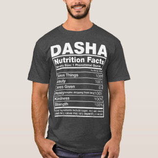 T-shirt Dasha Nutrition FactsDasha Nom Anniversaire