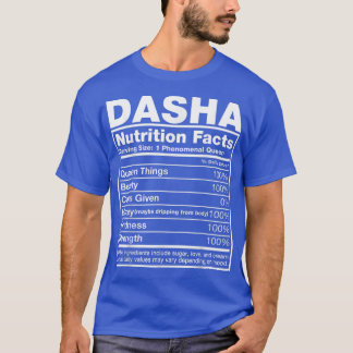 T-shirt Dasha Nutrition FactsDasha Nom Anniversaire