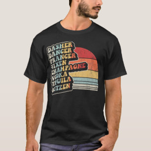 T-shirt Dasher Dancer Prancer Vixen Champagne Vodka Tequil