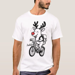 T-shirt Dasher The Reindeer Riding a Bike