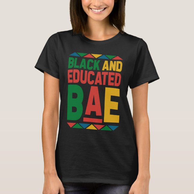 T-shirt Dashiki Noir Mois Histoire Noir et instruit BAE (Devant)