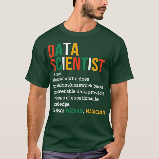 T-shirt Data Scientist Définition Funny Data Analyst (Devant)