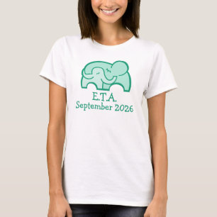 T-shirt Date d'échéance de l'ETA éléphant étreinte materni