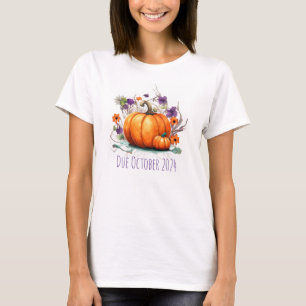 T-shirt Date d'échéance du Citrouille de grossesse d'Hallo