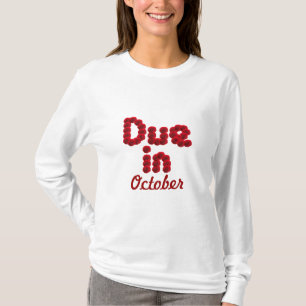 T-shirt Date d'échéance Octobre Long chemise à manches