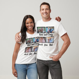 T-shirt Date personnalisée Anniversaire du Mariage 4 Photo
