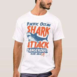 T-shirt d'attaque de requin de l'océan pacifique