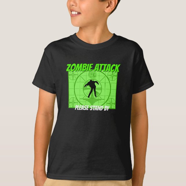 T-shirt d'attaque de zombie pour enfants (Devant)