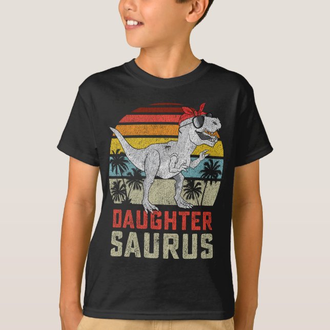T-shirt Daughtersaurus TRex Dinosaur Fille Saurus Famil (Devant)