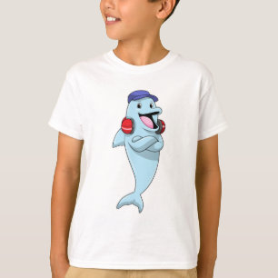 T-shirt Dauphin à l'écoute de la musique