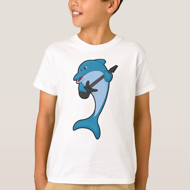 T-shirt Dauphin à Musique avec Guitare (Devant)