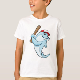 T-shirt Dauphin au baseball en tant que batteur