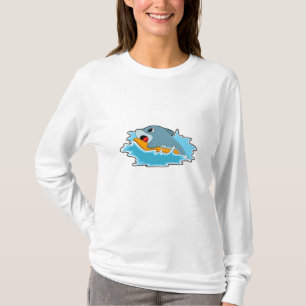 T-shirt Dauphin au surf avec Surfboard