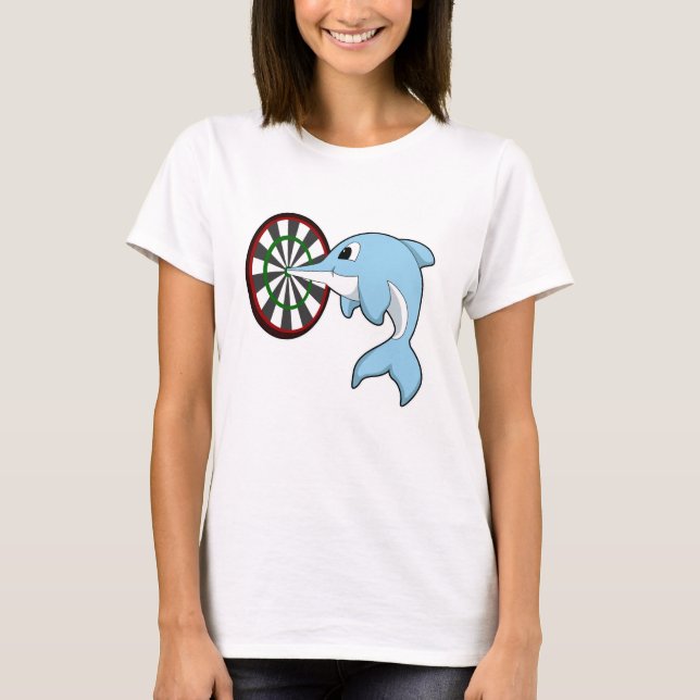 T-shirt Dauphin aux fléchettes avec Dartboard (Devant)