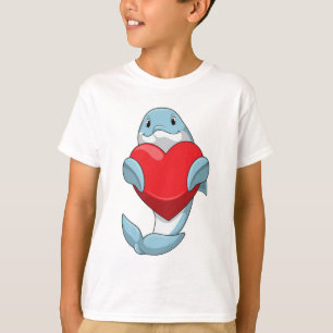 T-shirt Dauphin avec coeur