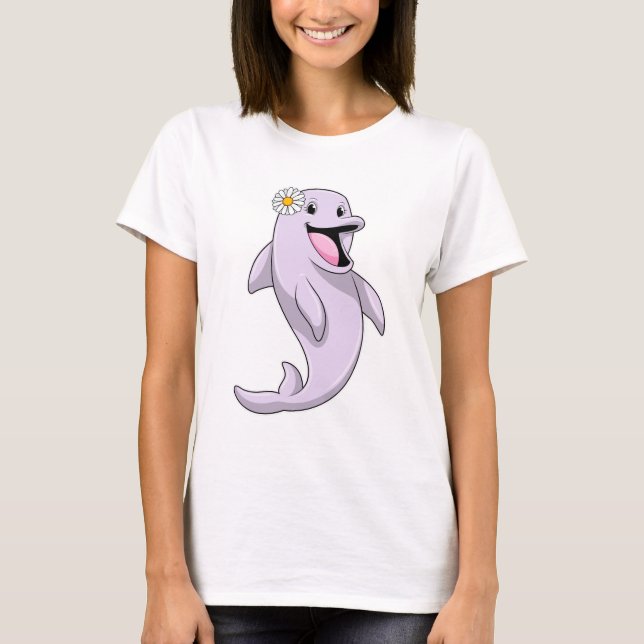 T-shirt Dauphin avec fleur marguerite (Devant)
