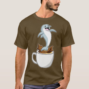 T-shirt Dauphin avec la coupe de café