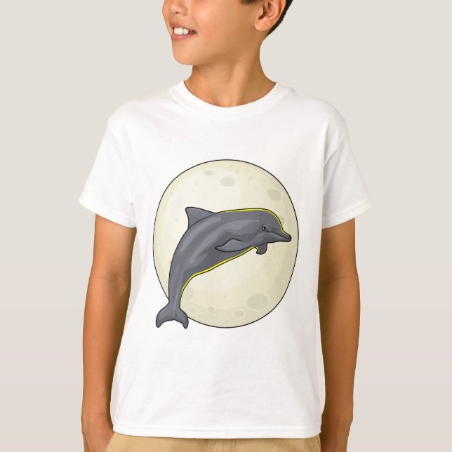 T-shirt Dauphin avec lune (Devant)