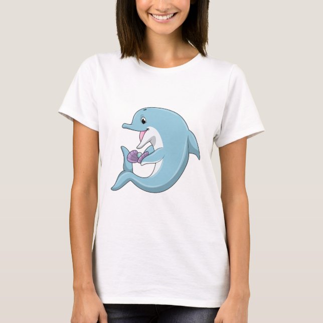 T-shirt Dauphin avec Perle (Devant)