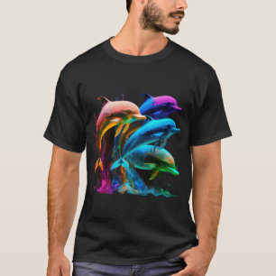 T-shirt Dauphin coloré - Autocollant génial
