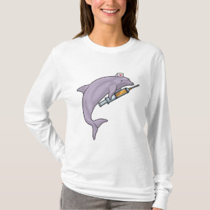 T-shirt Dauphin comme infirmière avec seringue